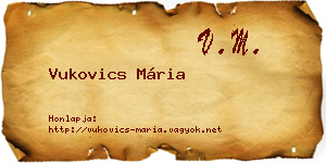 Vukovics Mária névjegykártya