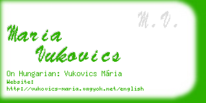 maria vukovics business card