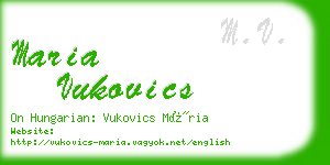 maria vukovics business card